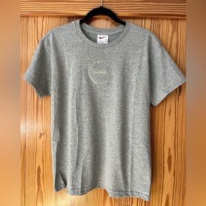 VTG Nike T-Shirt Gold Swoosh "Just Do It" Logo Gray Unisex USA Y2K